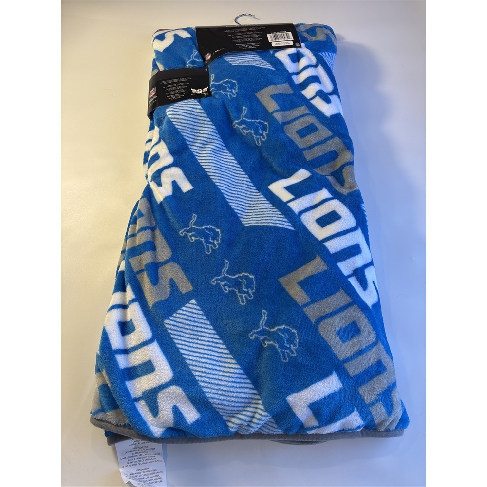 Detroit Lions NFL Team  Licensed Oversized Plush Throw 66*95‎ Inches Fleece - Picture 5 of 5